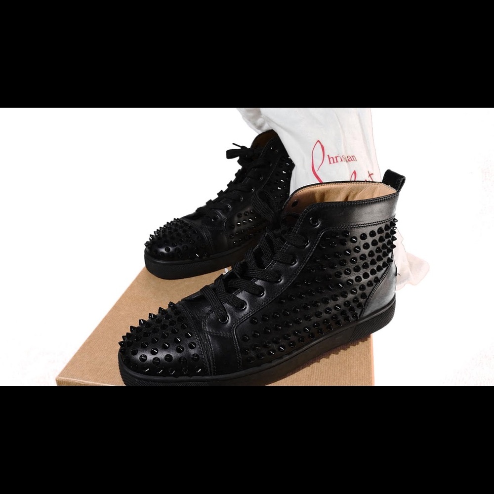 Christian Louboutin Spikes Leather Sneaker Size 44 - Picture 5 of 5